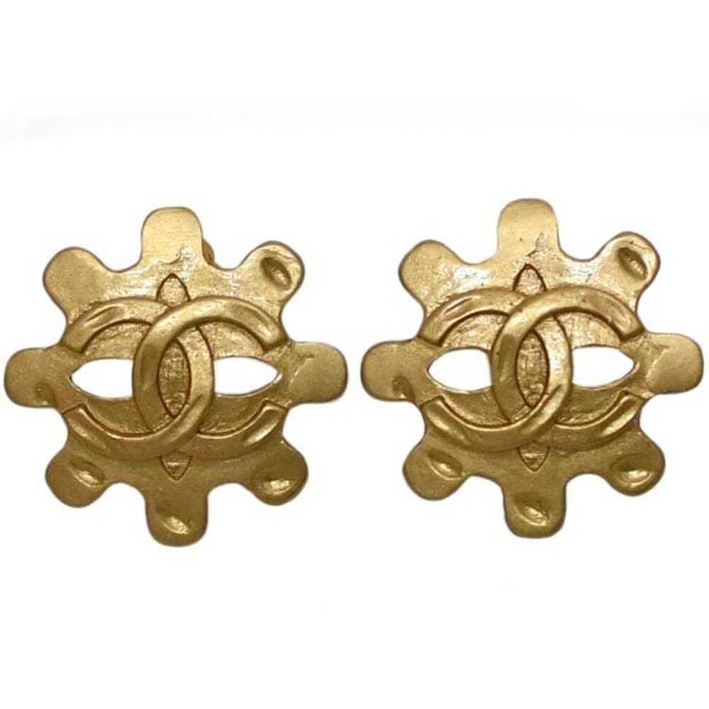 CHANEL Gold Logo Earrings